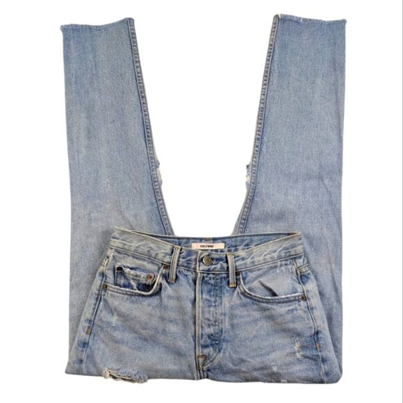 GRLFRND Karolina High Rise Destroyed Jeans GUC $248 Size 25     J1510 - Picture 2 of 8